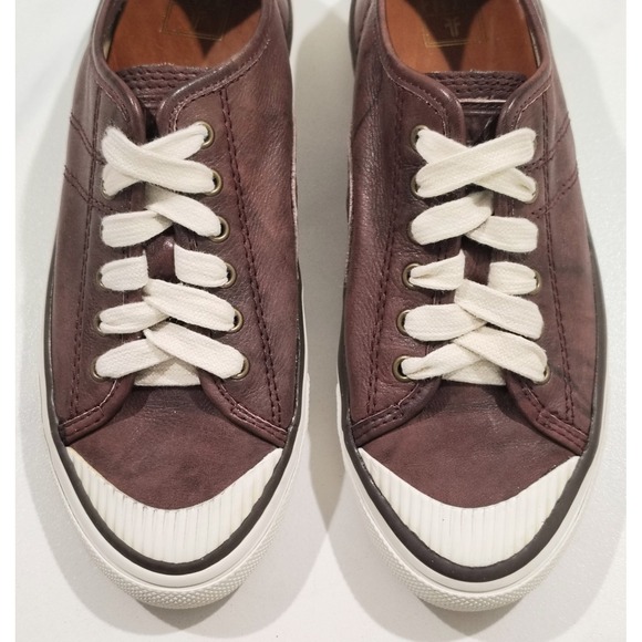 Frye Leather Sneakers Betty Low Lace Shoe Women'sSize 7.5 Brown Casual - Picture 3 of 11